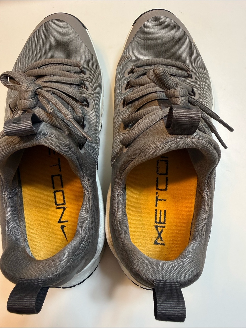 Nike Gray Athletic Sneakers with Orange Swoosh Accents - Picture 7 of 8
